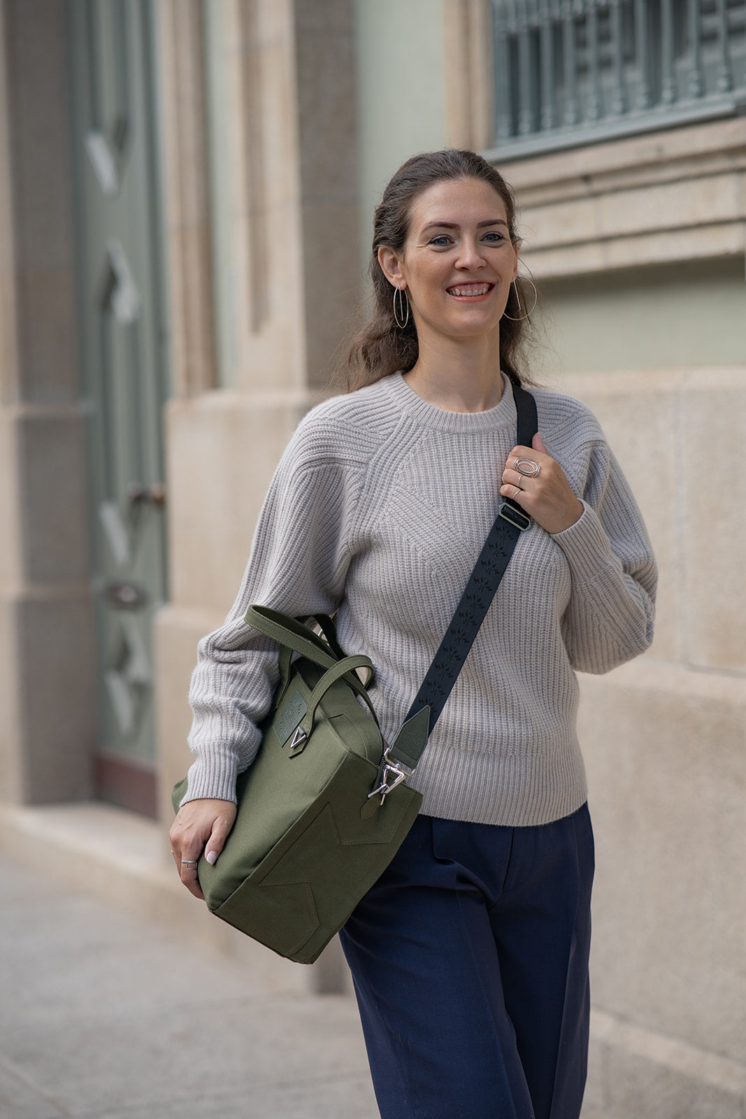 JL tote bag canvas - Olive green