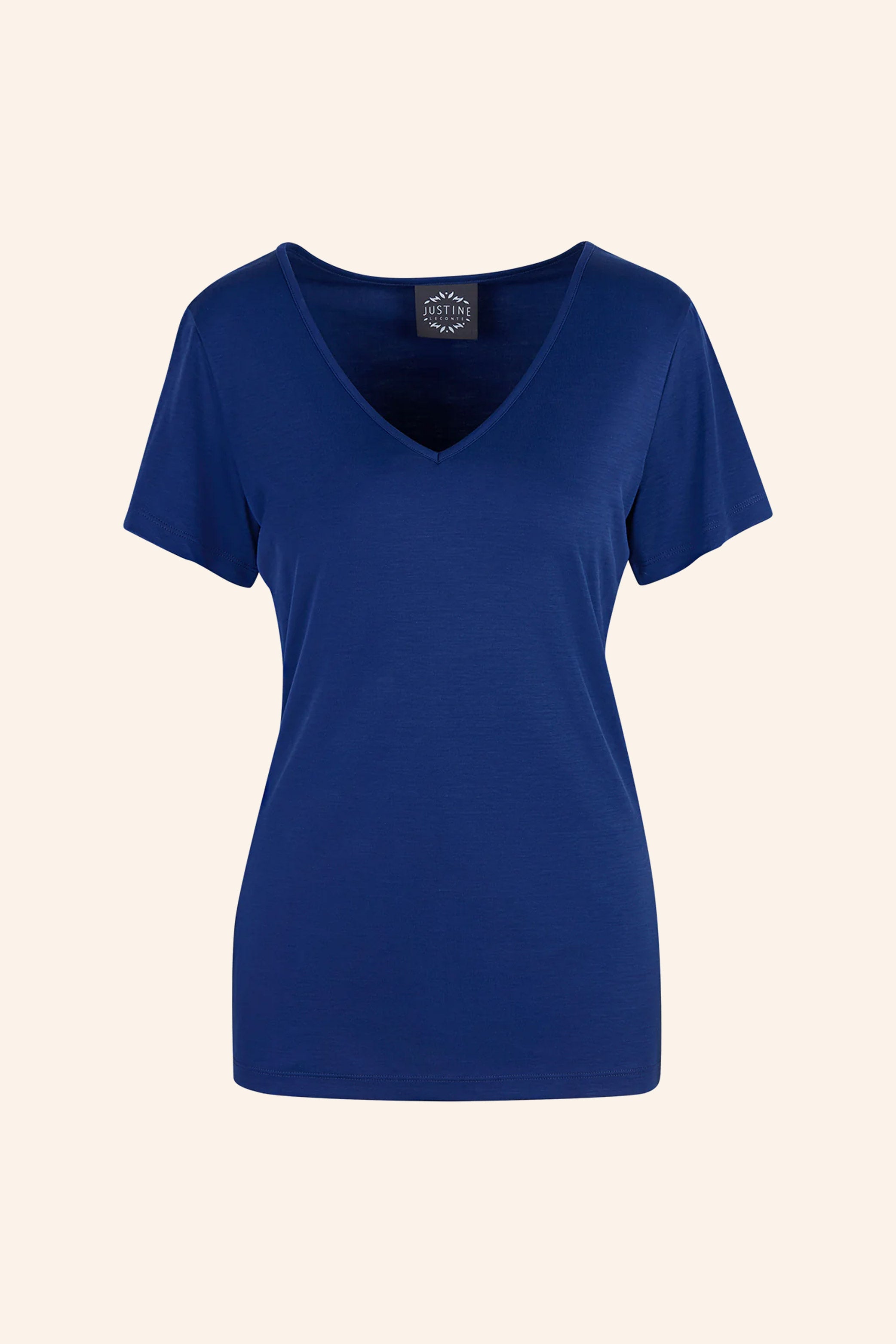 ADÈLE V-neck top, cool blue