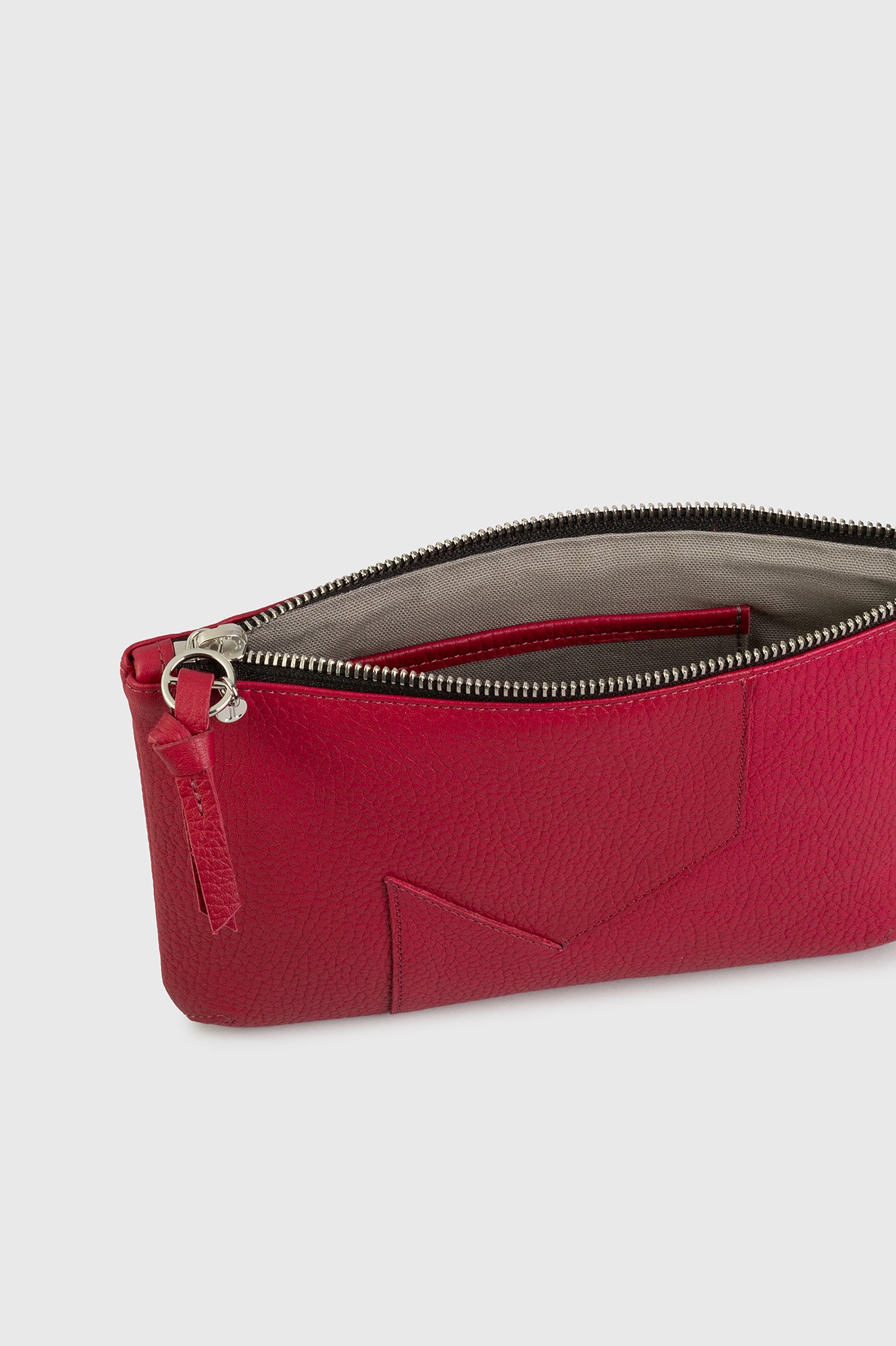 JL pouch leather - Berry red