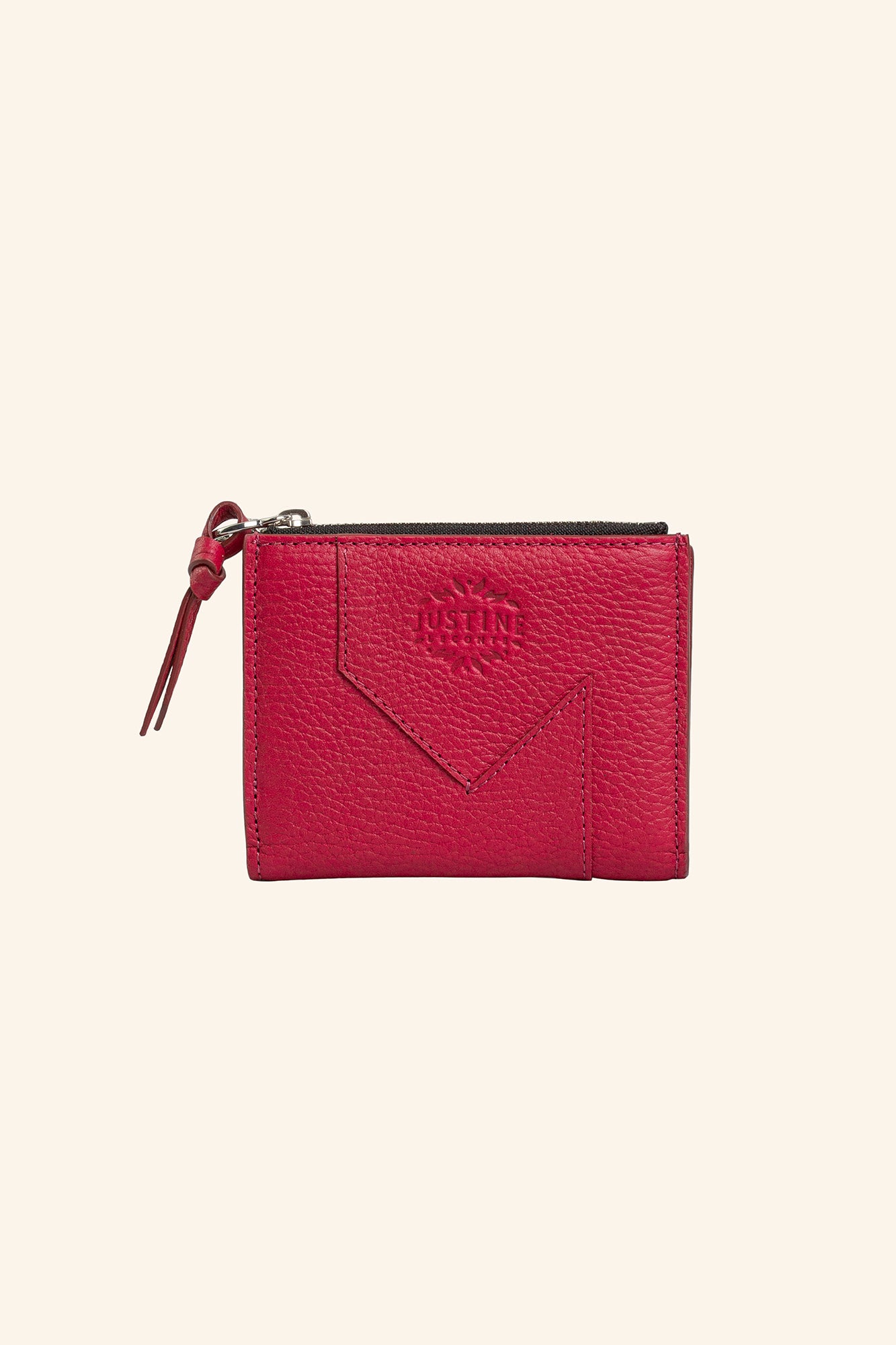 JL wallet leather - Berry red