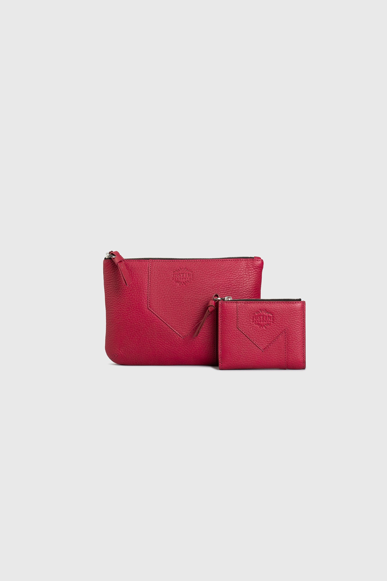 JL wallet leather - Berry red