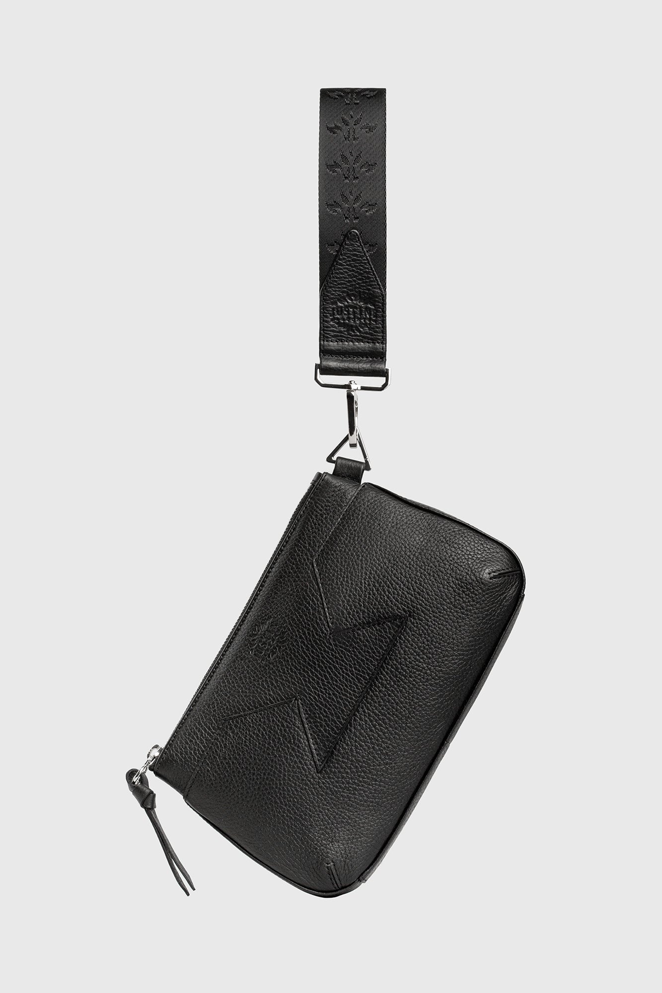 JL clutch bag leather - Caviar black