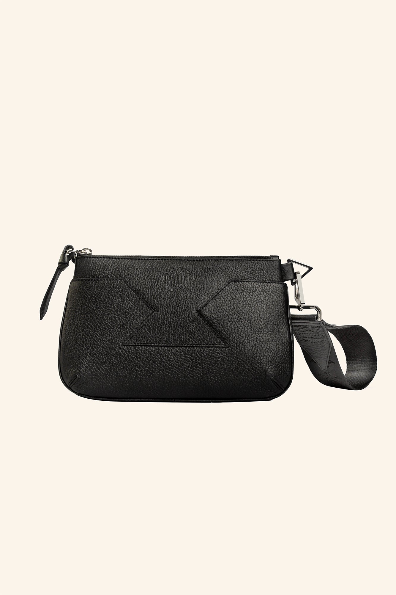 JL clutch bag leather - Caviar black