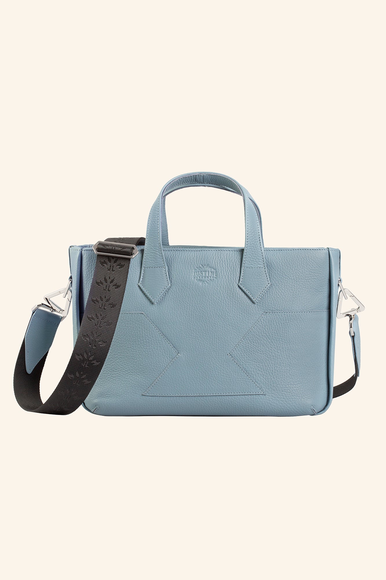 JL crossbody bag leather - Stone blue