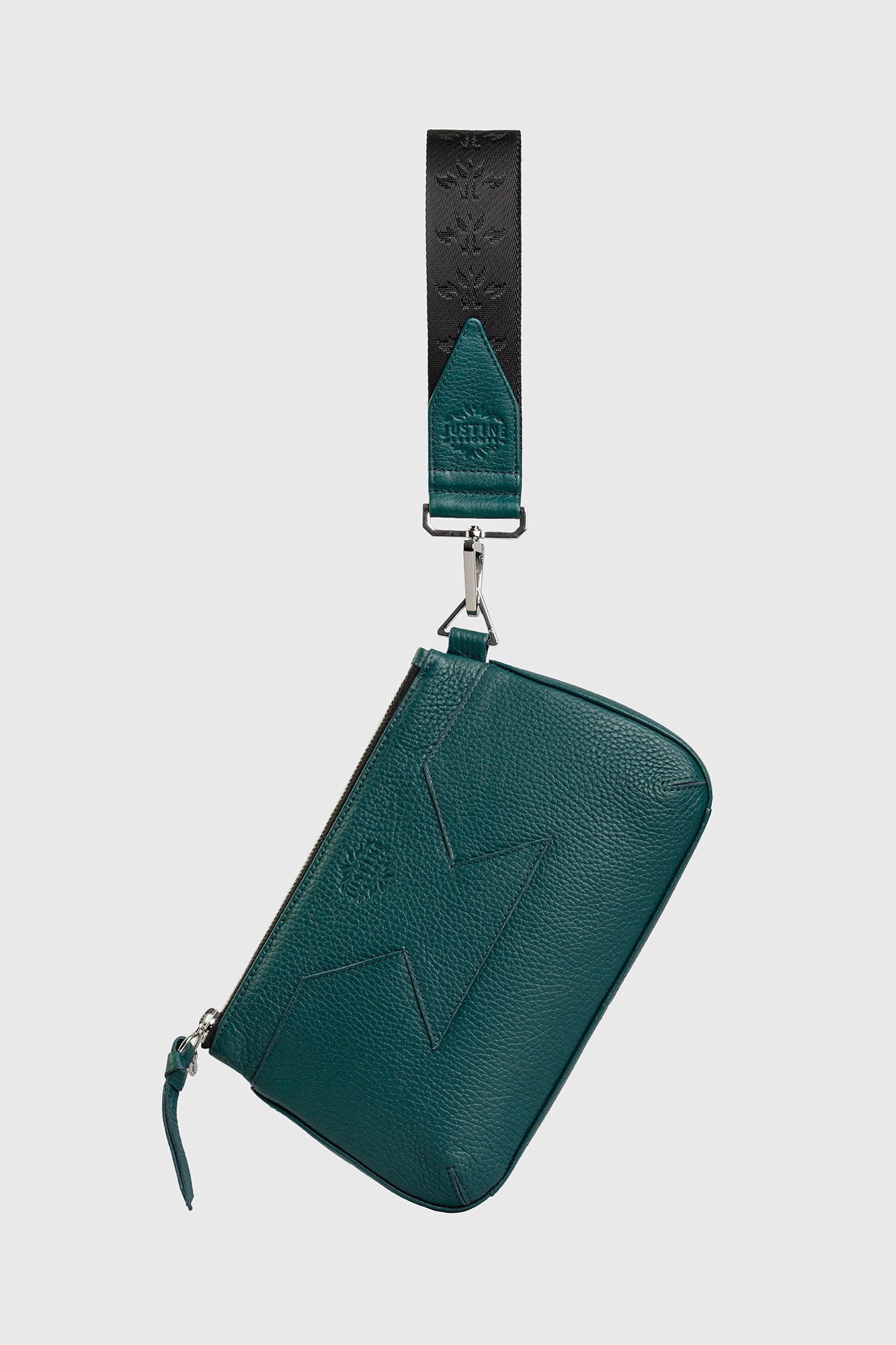 JL clutch bag leather - Teal green