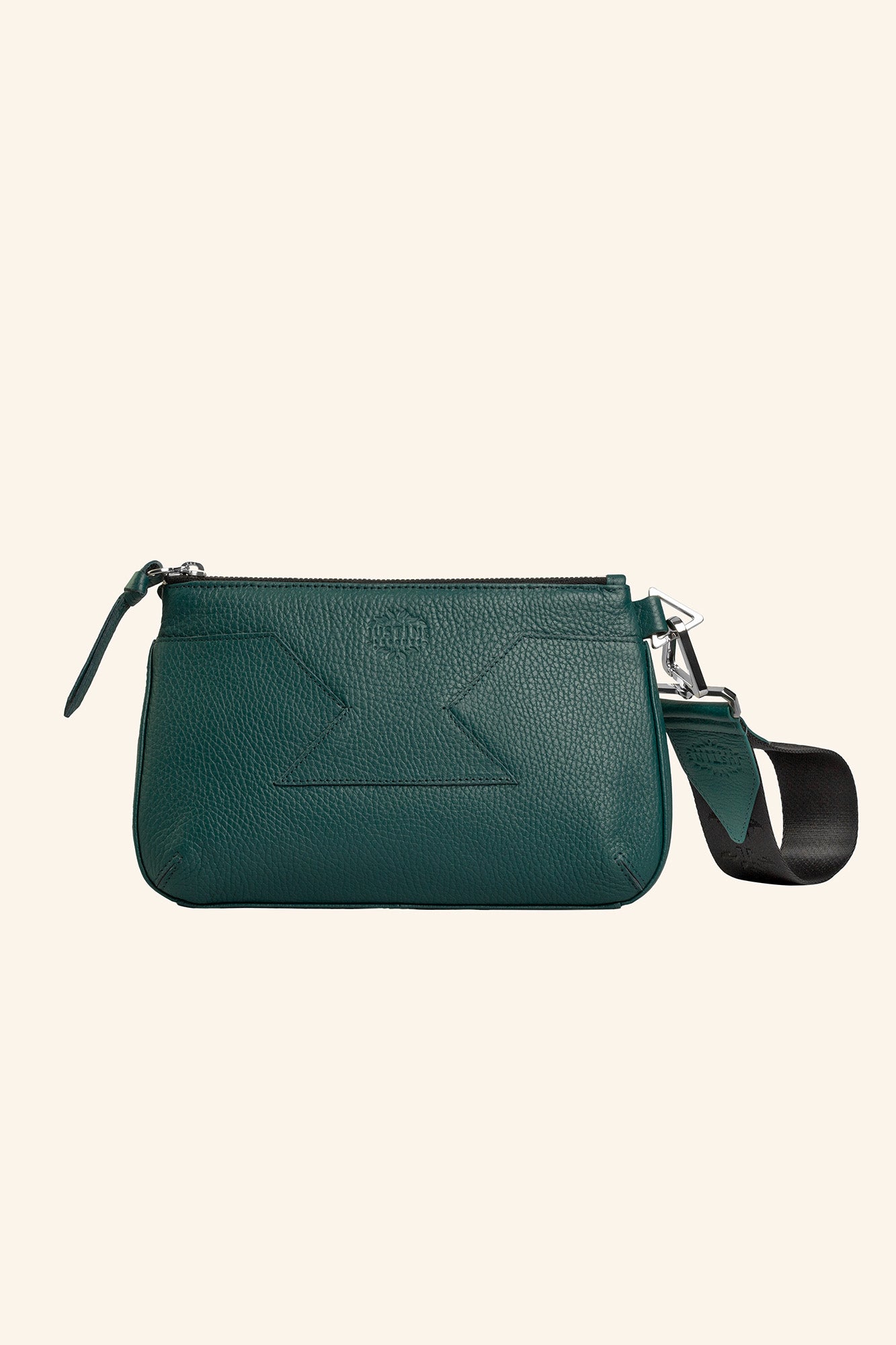 JL clutch bag leather - Teal green