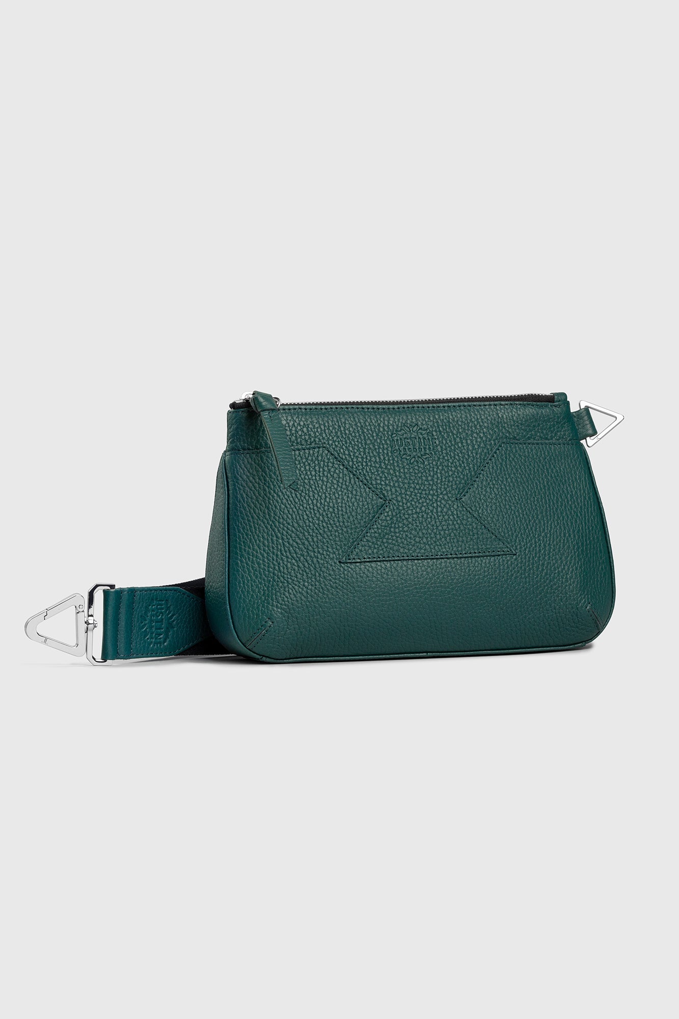 JL clutch bag leather - Teal green