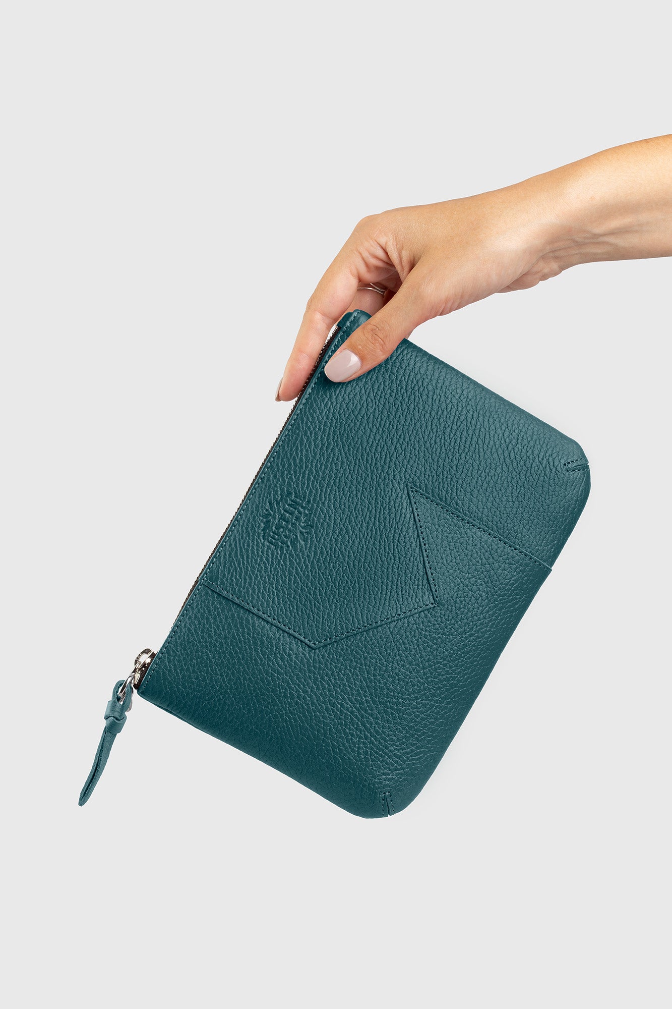 JL pouch leather - Teal green