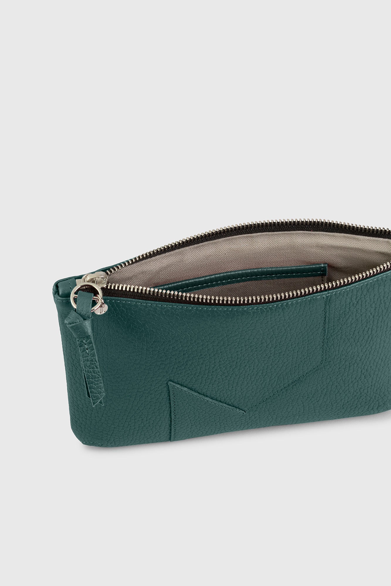 JL pouch leather - Teal green