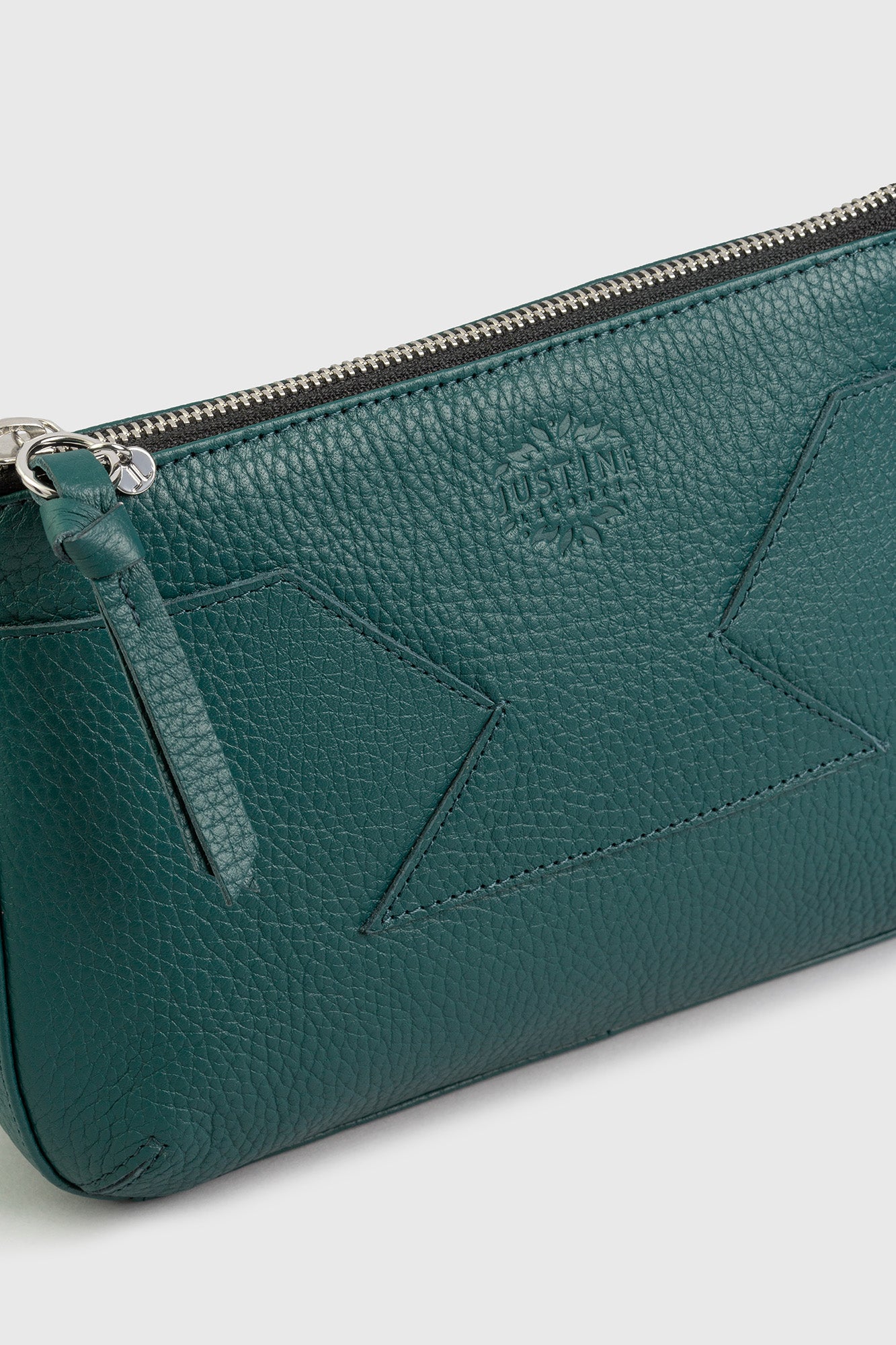 JL pouch leather - Teal green