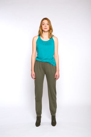 CAMILLE jersey top, aqua