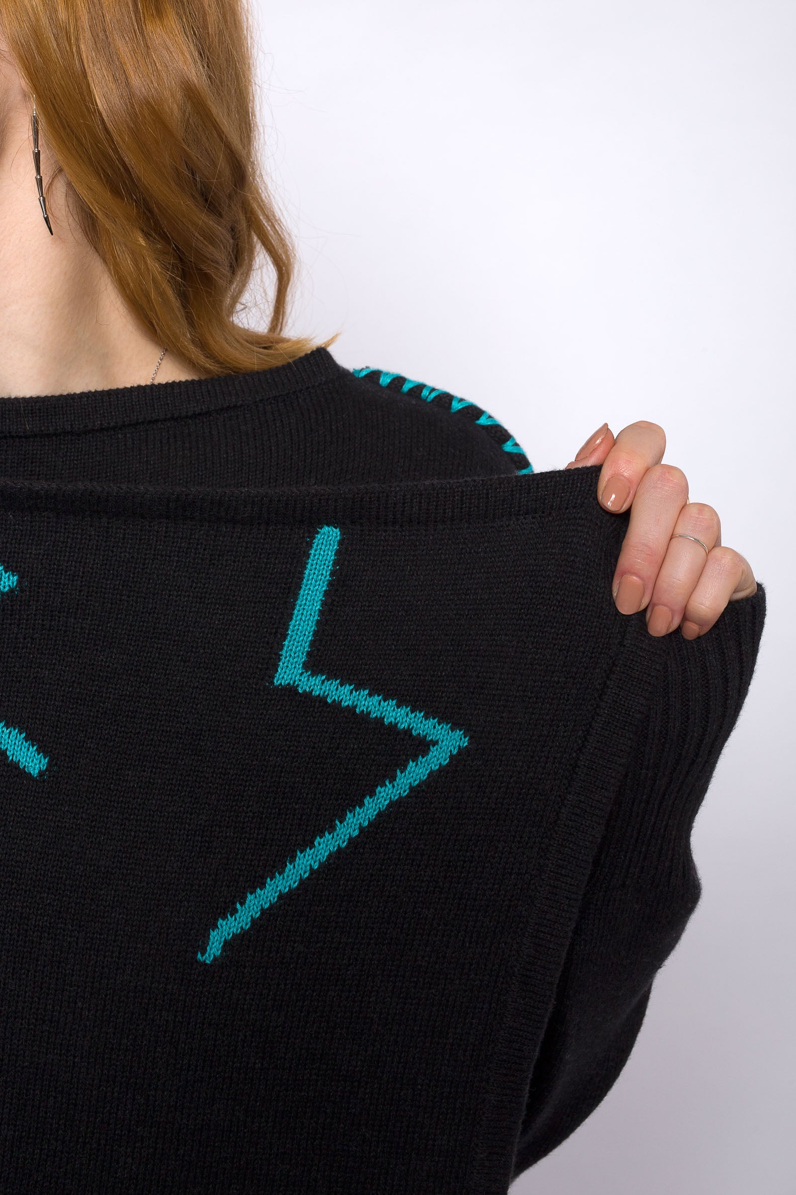 LUCIE knitted cardigan, dark grey/blue