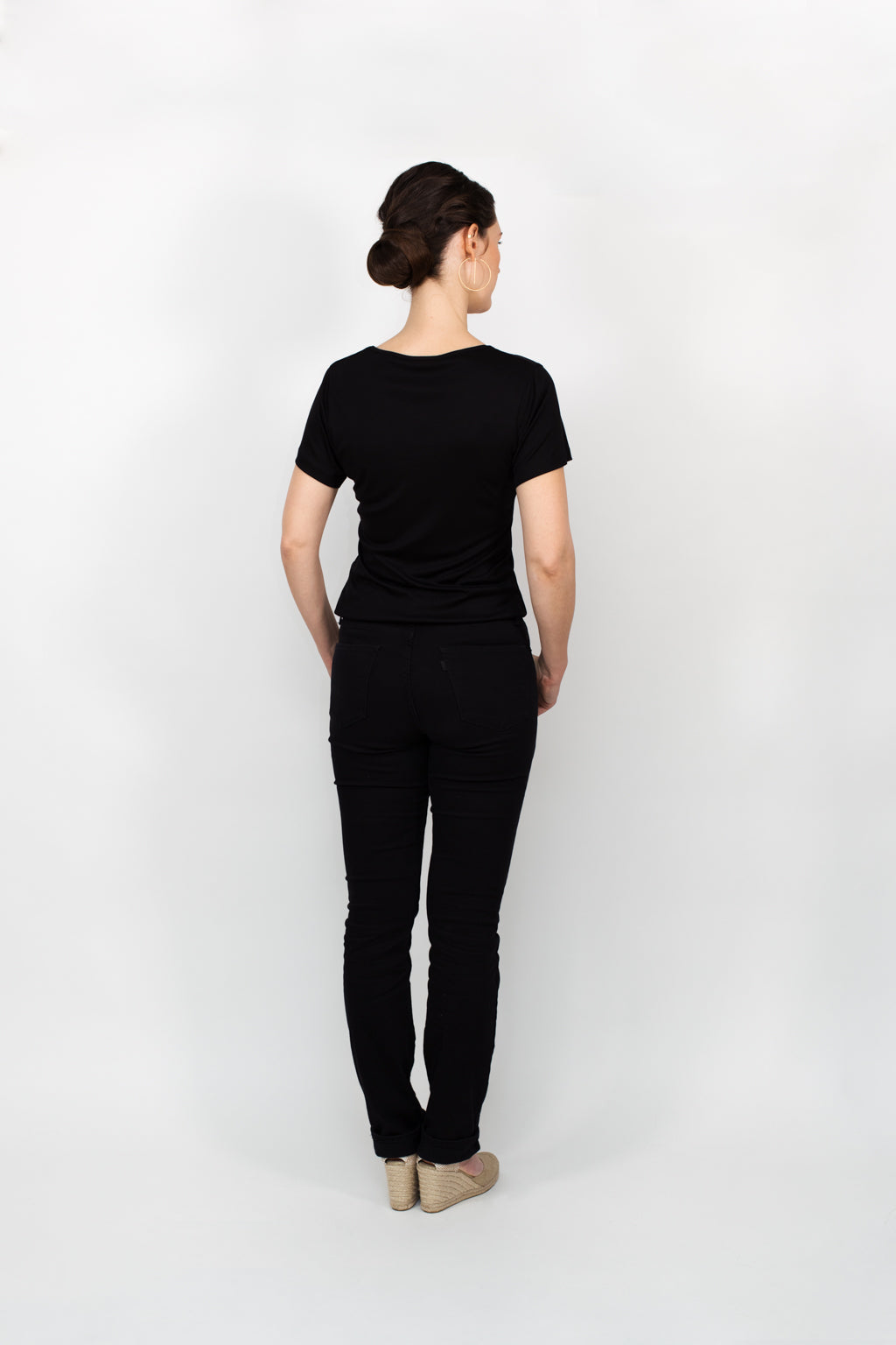 ADÈLE V-neck top, black