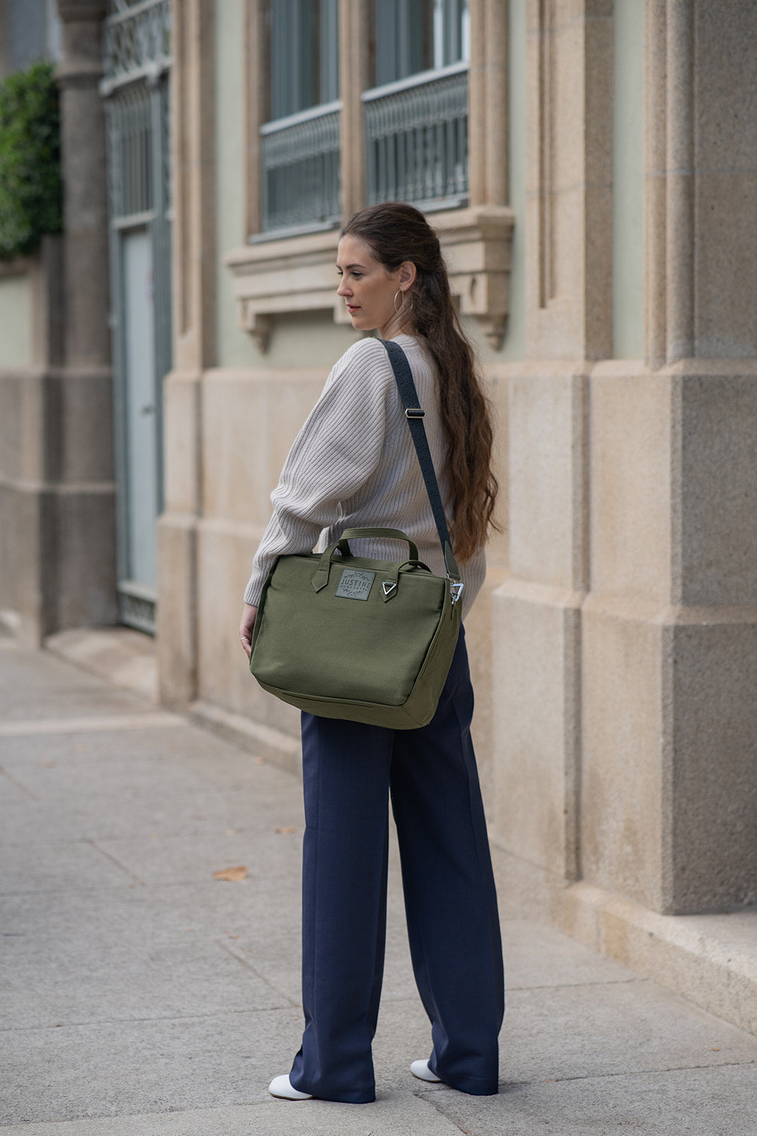 JL tote bag canvas - Olive green