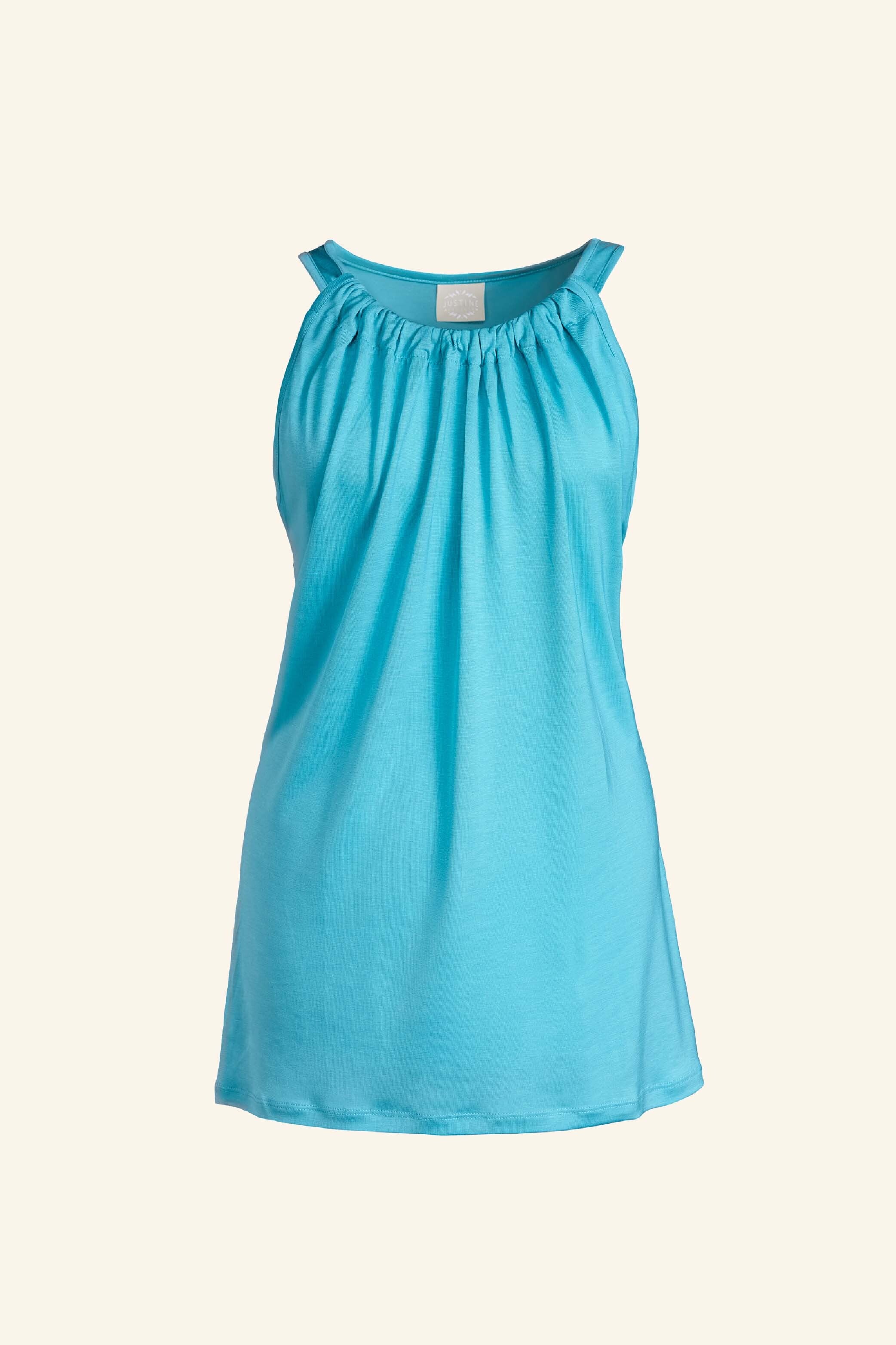 CAMILLE jersey top, aqua