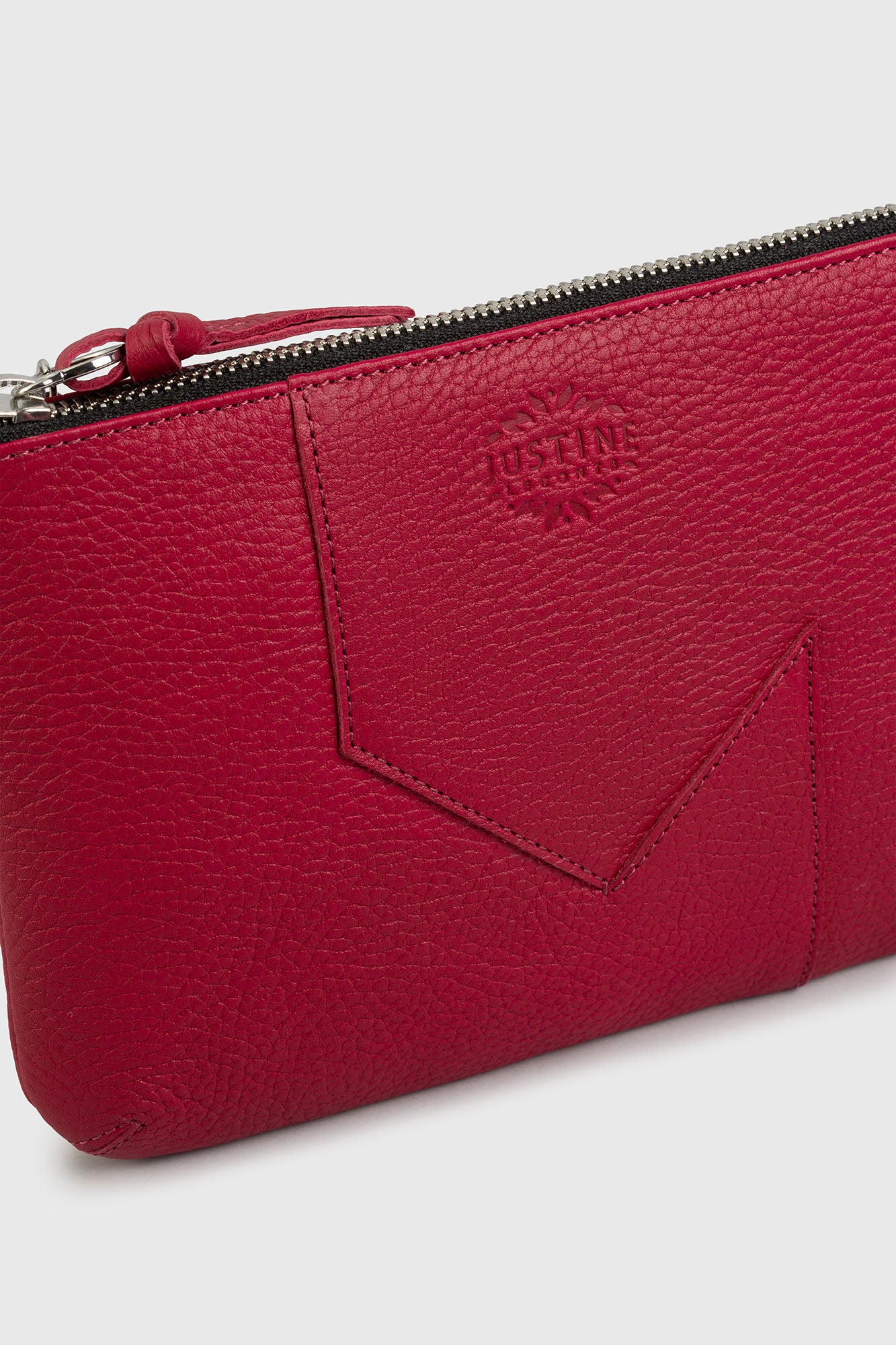 JL pouch leather - Berry red