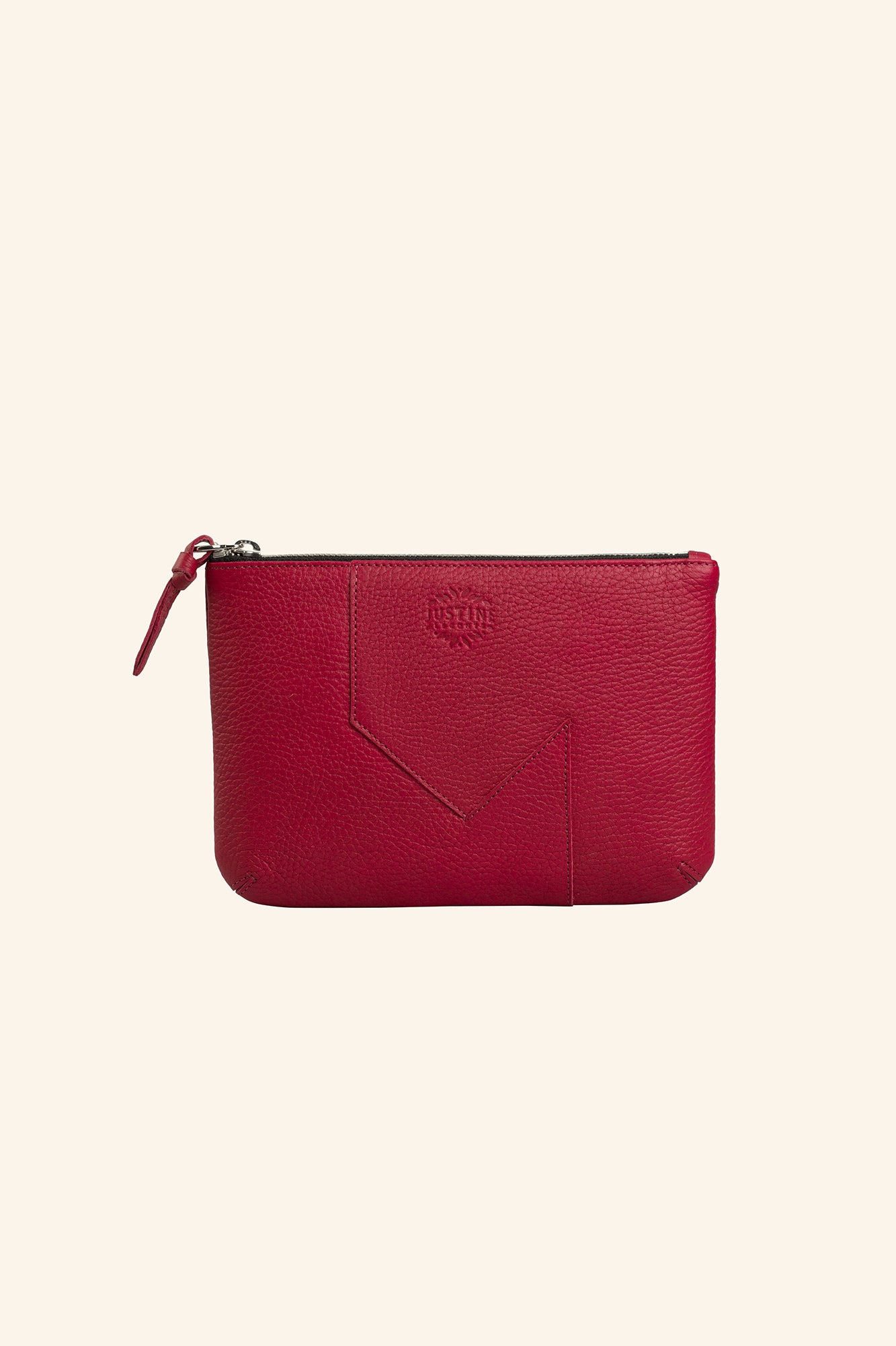 JL pouch leather - Berry red