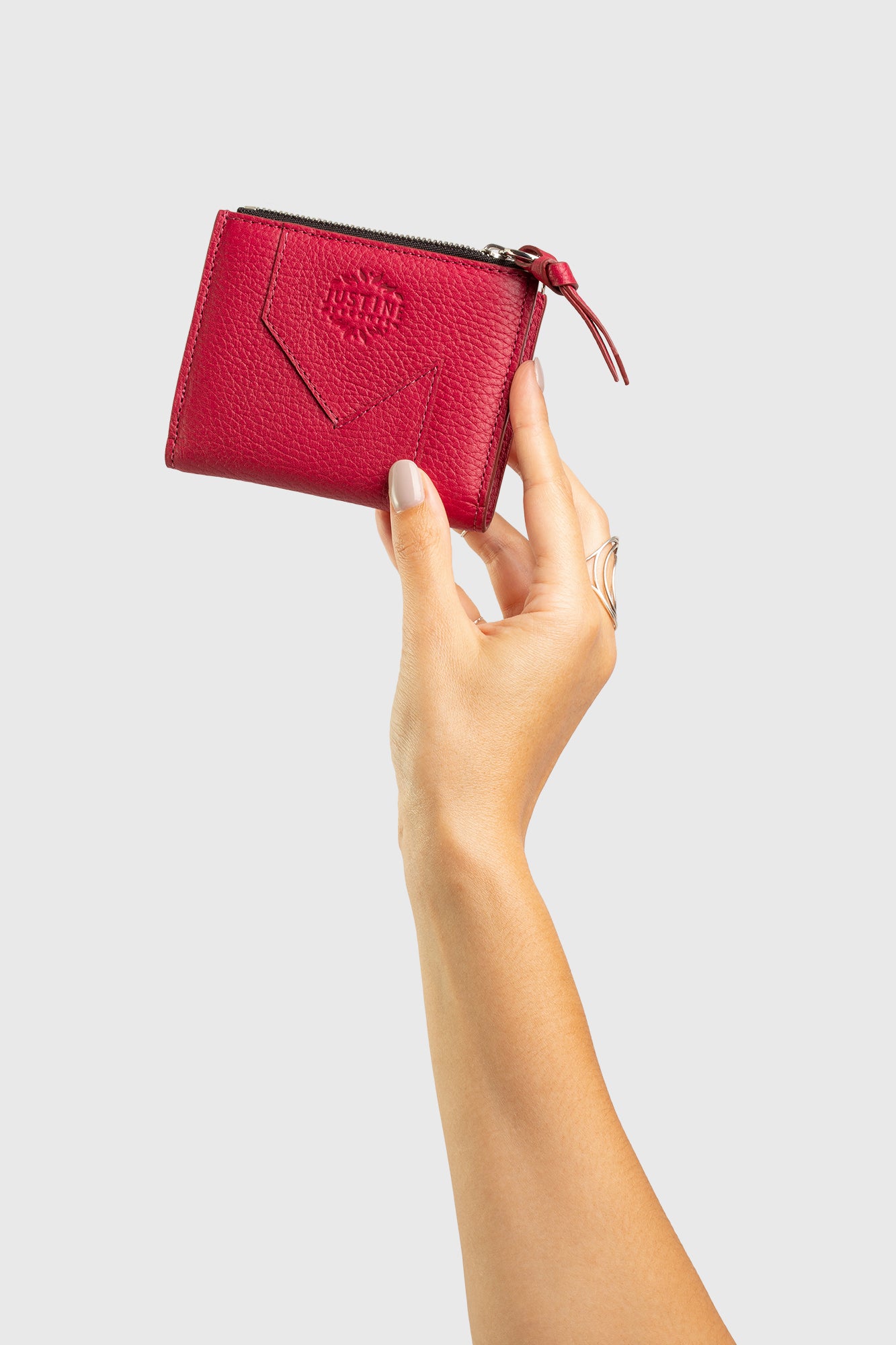 JL wallet leather - Berry red