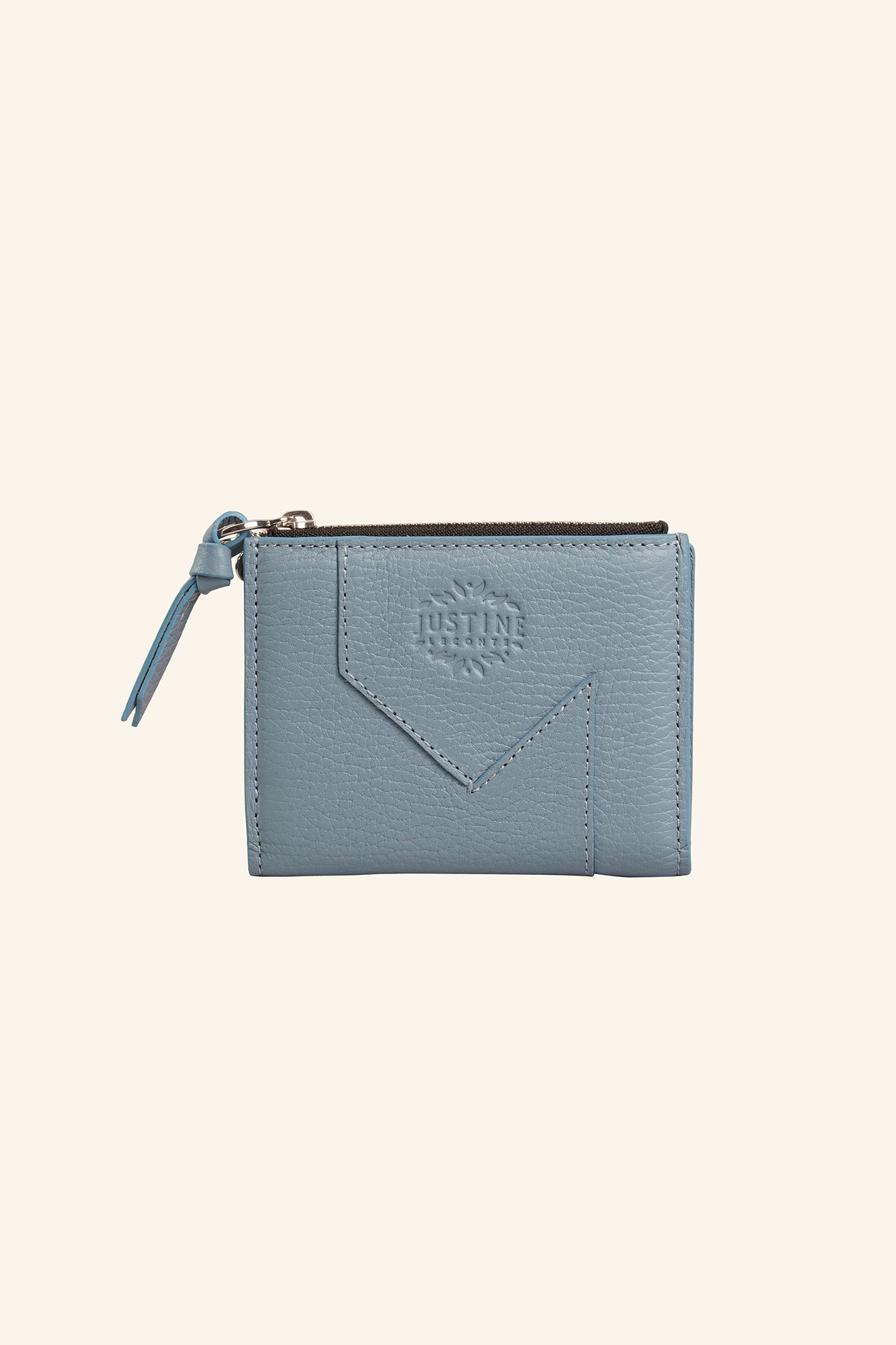 JL wallet leather - Stone blue