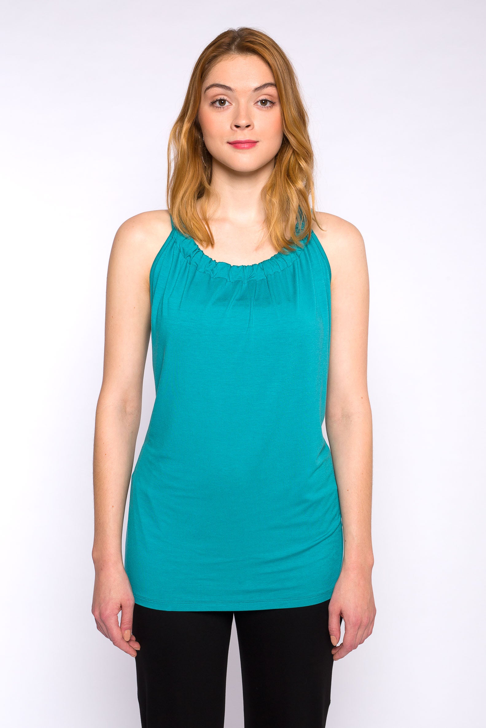 CAMILLE jersey top, aqua