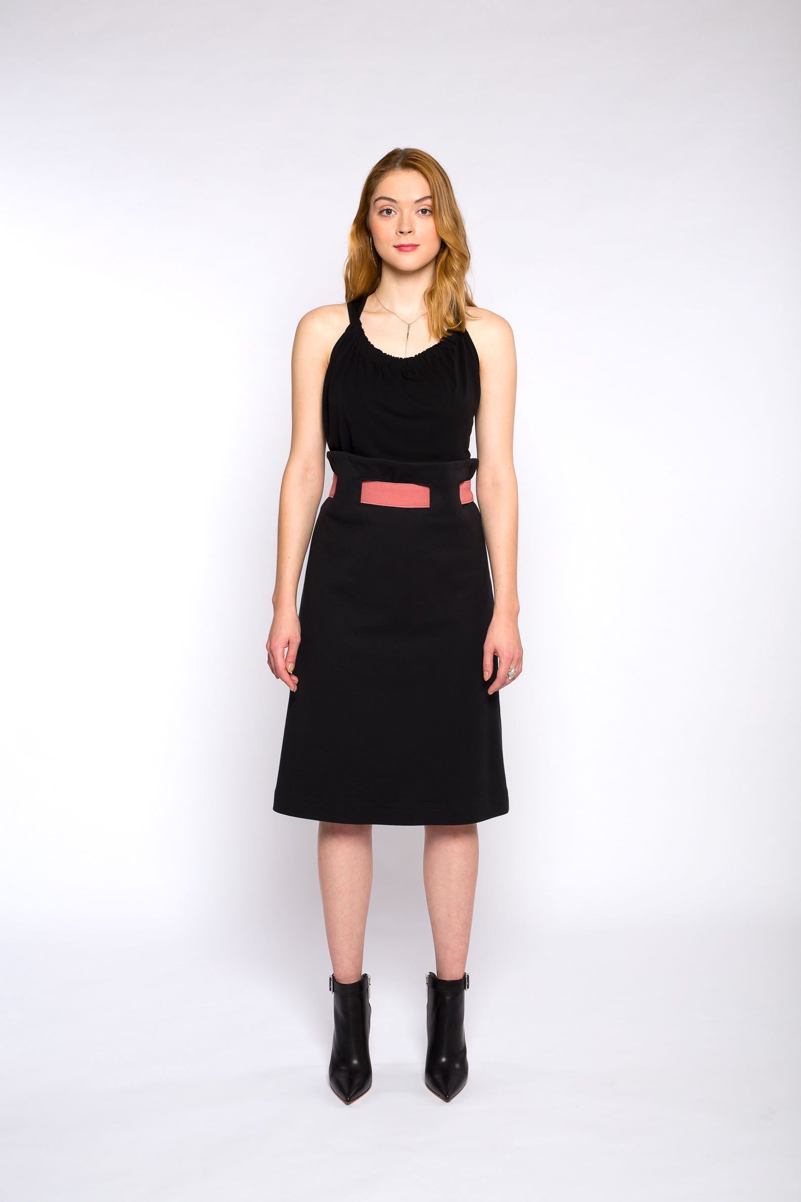 ALICE belted skirt, black