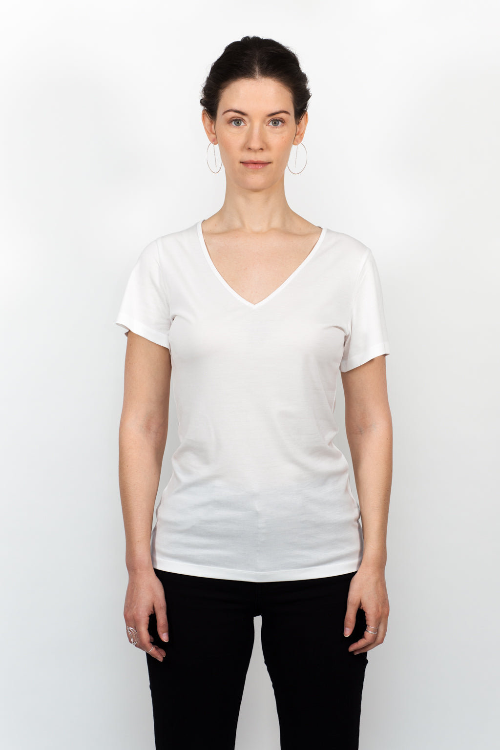 ADÈLE V-neck top, white